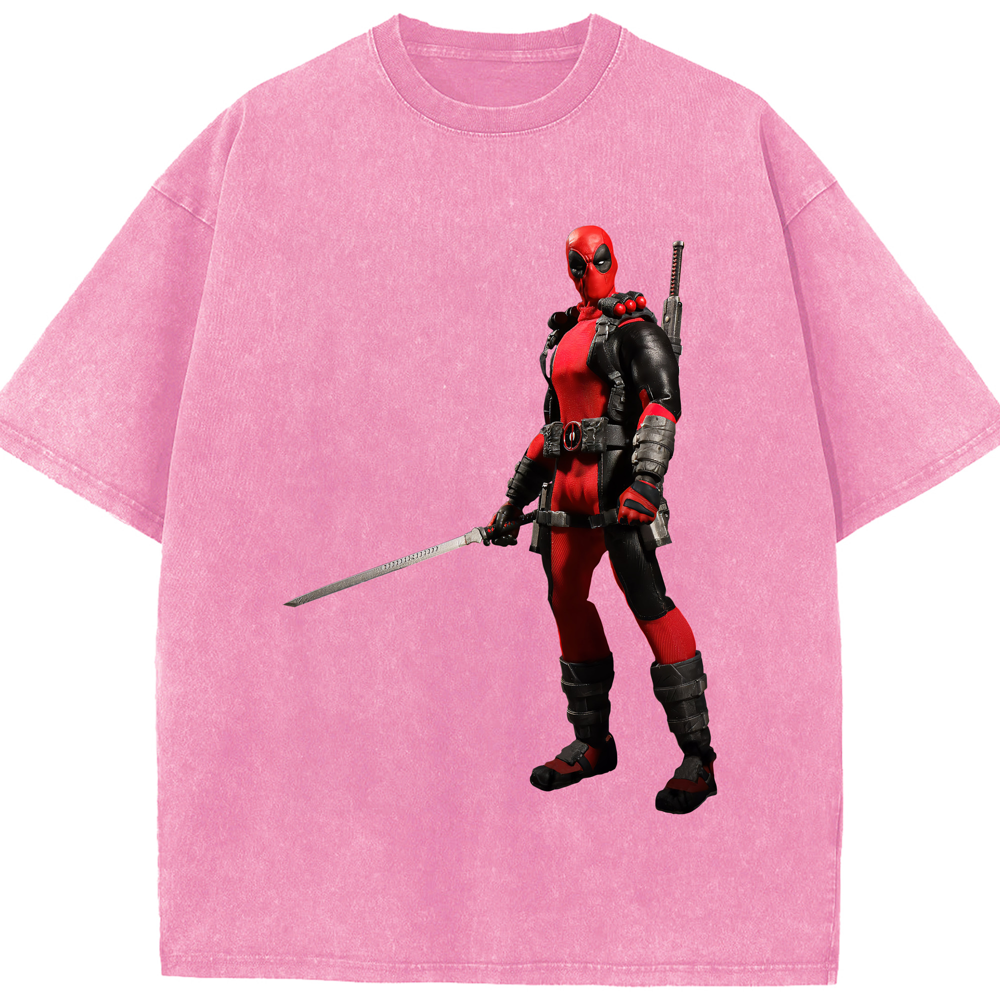 （画像用） Deadpool デッドプール 綿100% ヴィンテージ風 半袖Tシャツ（フロントプリント）